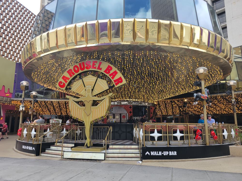 Rotating carousel bar inside Plaza Hotel and Casino in downtown Las Vegas