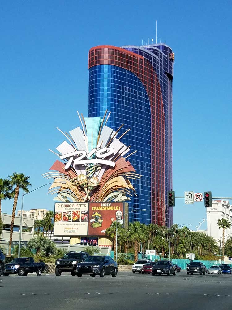 Rio All-Suite Hotel and Casino exterior tower in Las Vegas