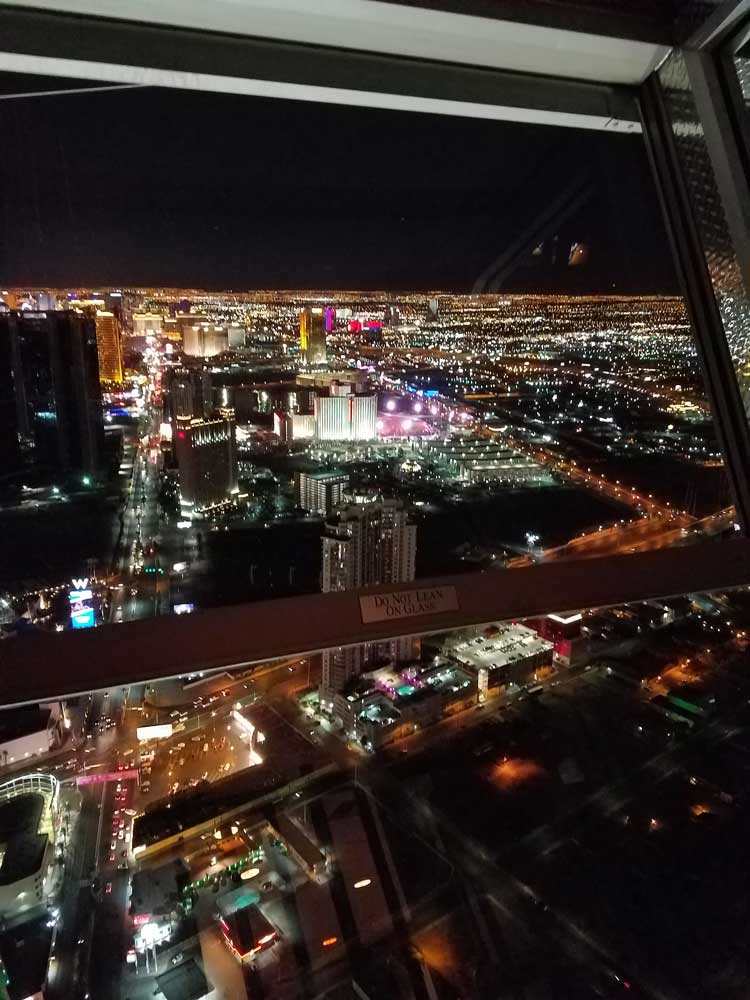 Las Vegas skyline viewed from the STRAT Hotel SkyPod observation deck