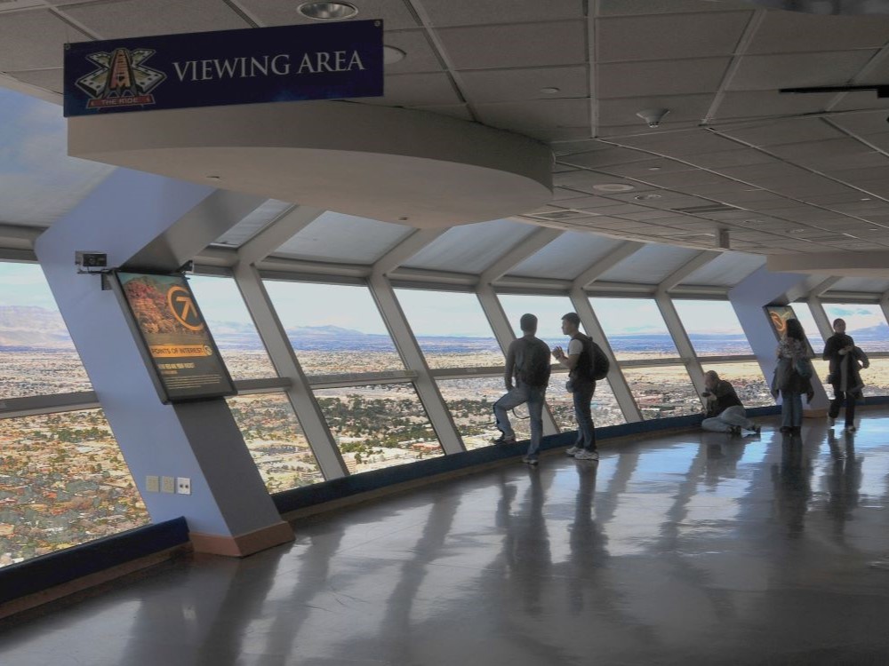 Interior observation deck inside the Stratosphere Tower Las Vegas