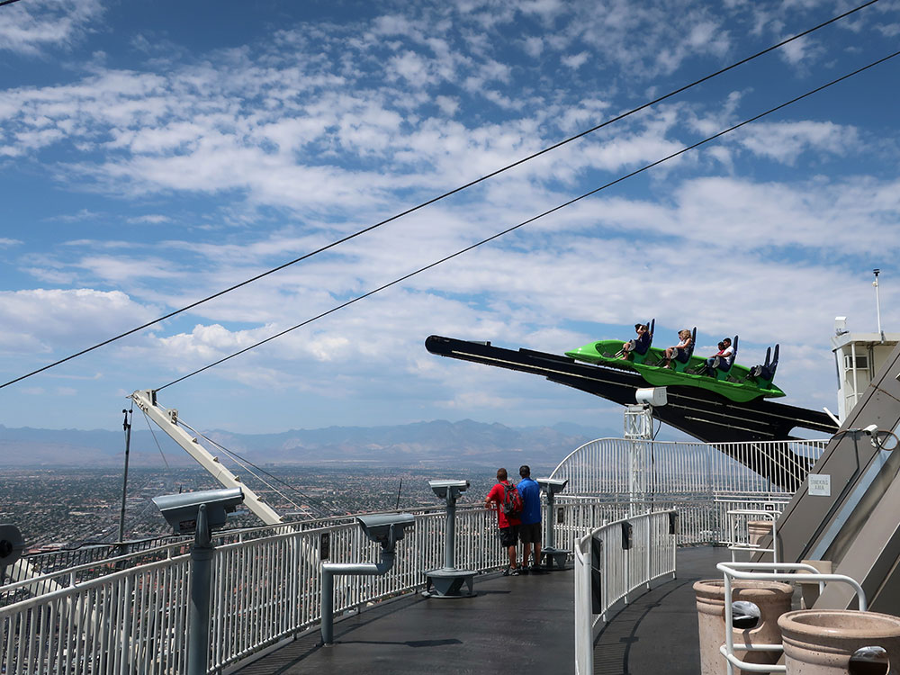 Adrenaline thrill rides on top of Stratosphere Tower in Las Vegas