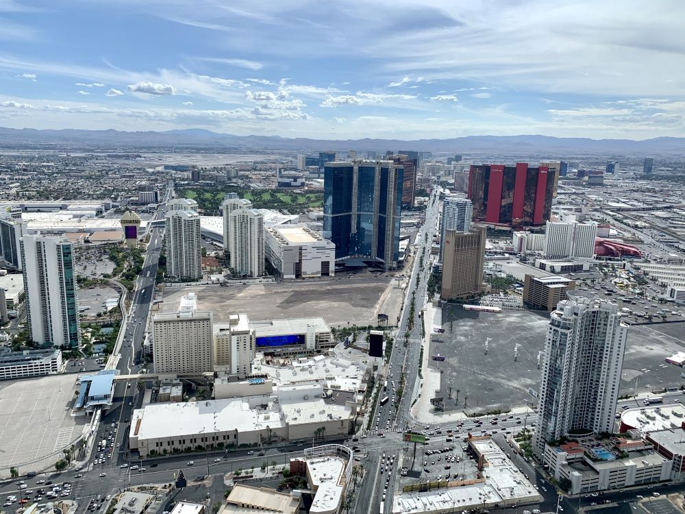 Aerial view of Las Vegas from the STRAT observation deck