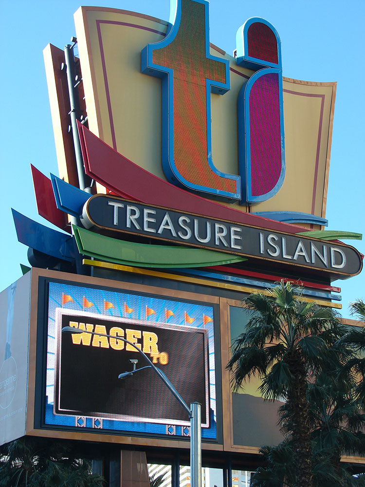 Palm trees at Treasure Island TI Hotel and Casino Las Vegas