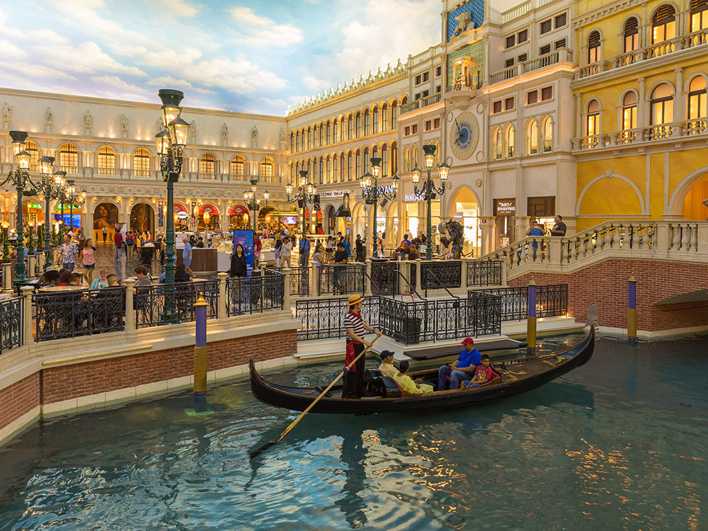 The Venetian Resort Las Vegas exterior with Grand Canal Shoppes