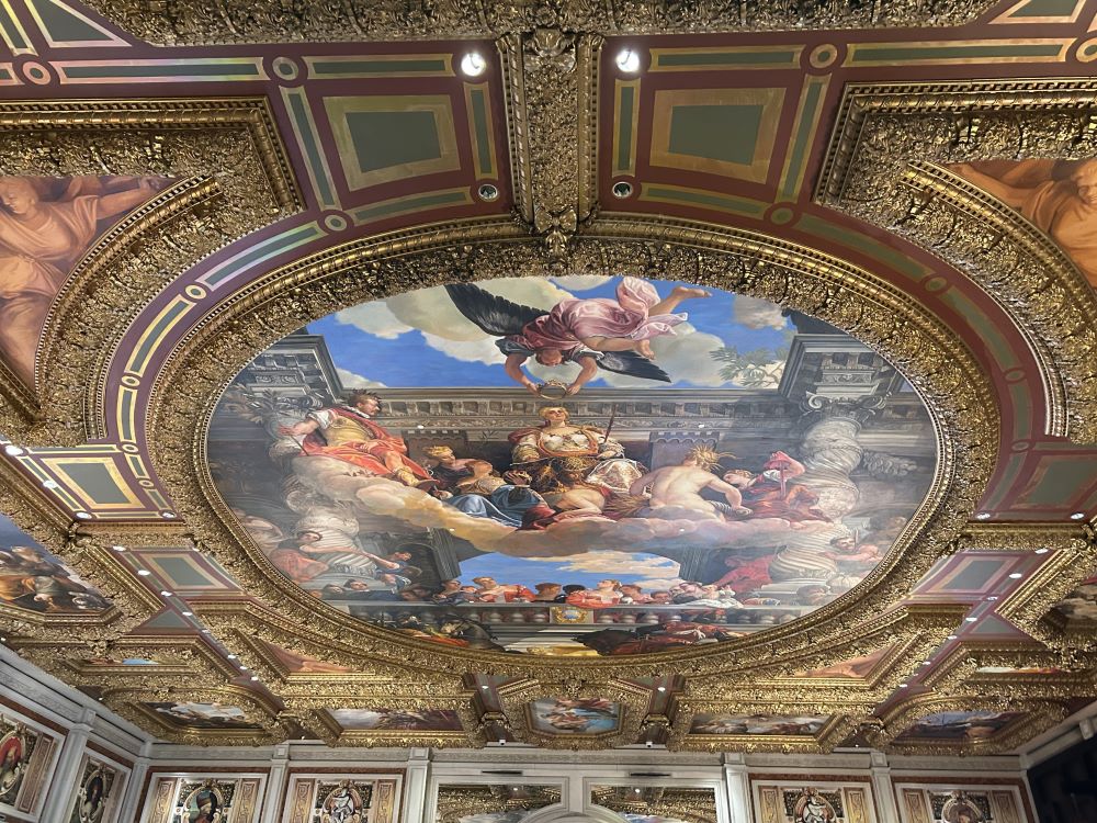 Hand-painted ceiling mural inside the Venetian Resort Las Vegas