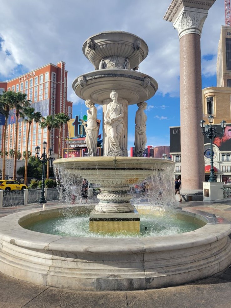 Ornate fountain inside the Venetian Resort Las Vegas