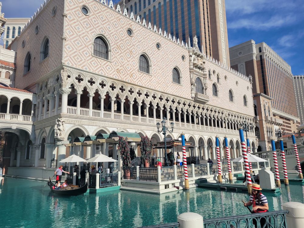 Outdoor canals and walkways at the Venetian Resort Las Vegas