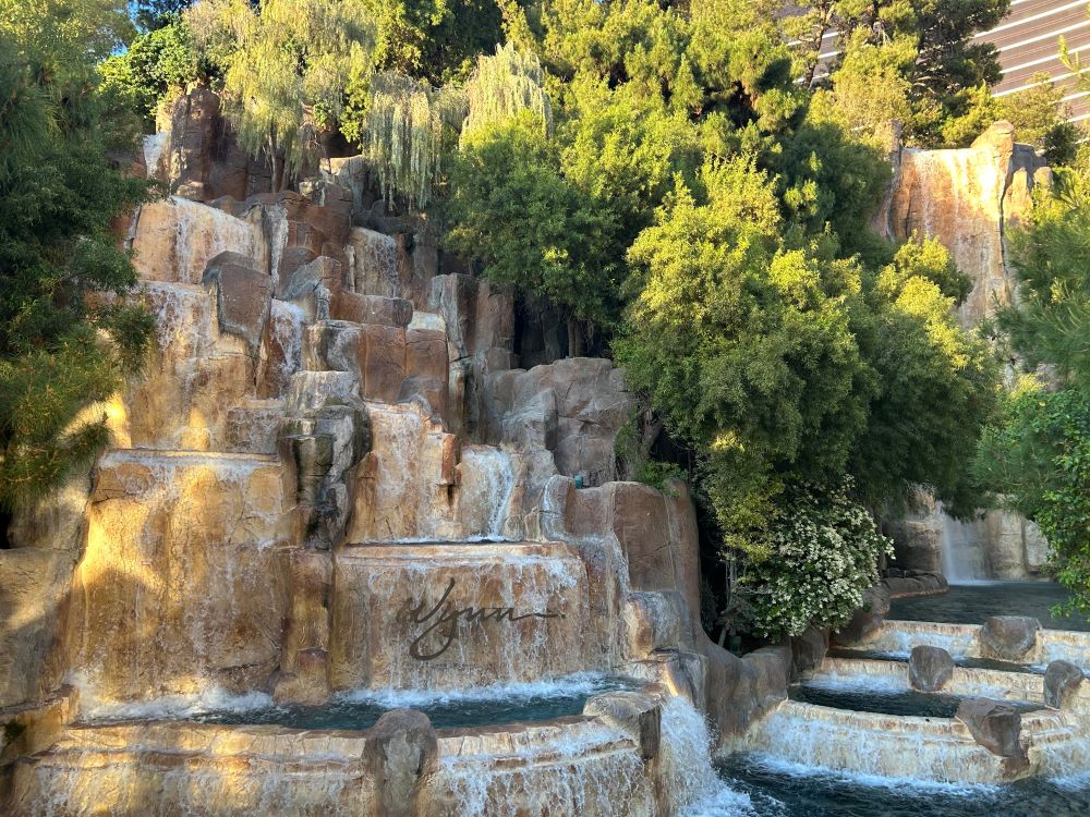 Waterfall garden feature inside Wynn Las Vegas hotel