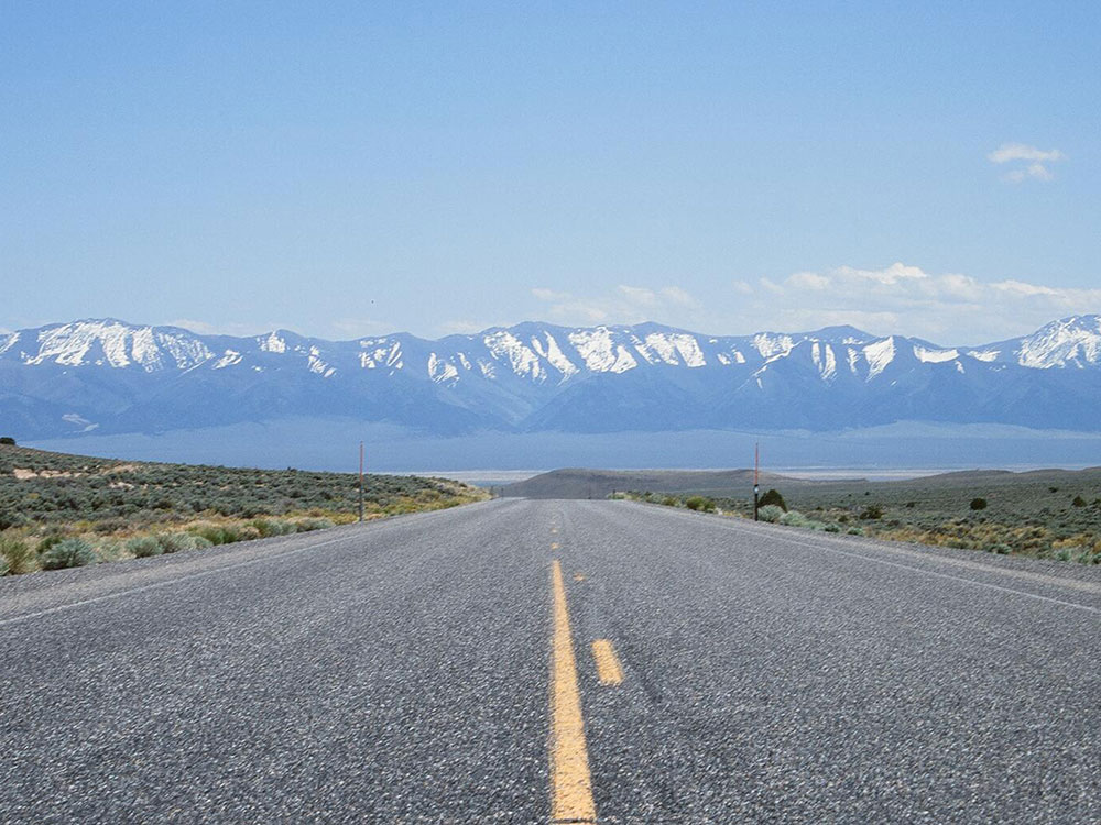 Looking east on U.S. Route 50 in central Nevada