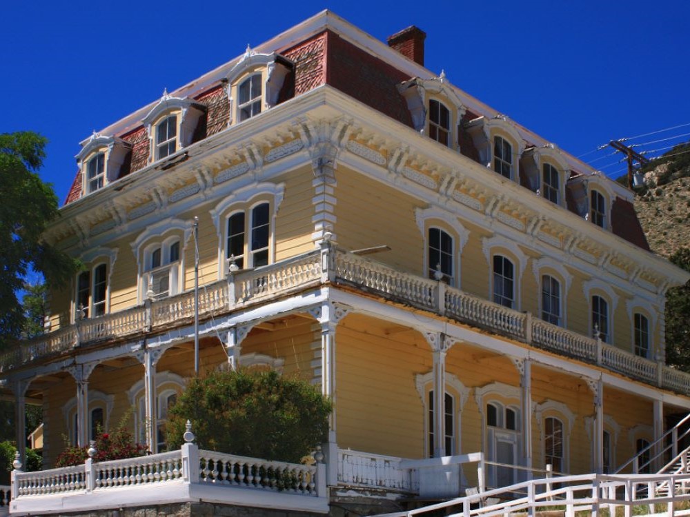 Savage Mining Company office building in Virginia City, Nevada, a landmark of the historic Comstock Lode era
