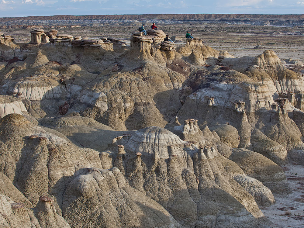 Multicolored badlands and rock formations in Ah-Shi-Sle-Pah Wilderness, New Mexico