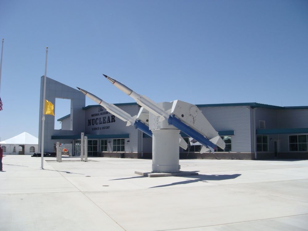 Missiles on display in front of the National Museum of Nuclear Science and History, Albuquerque, New Mexico