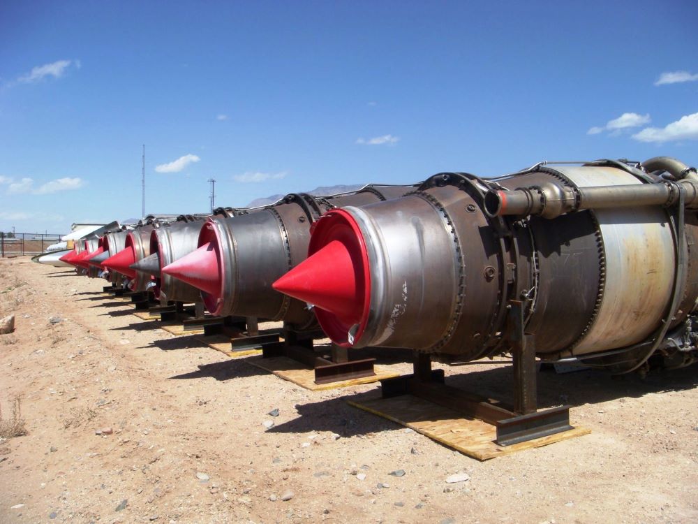 Pratt and Whitney TF33 engines on display at the National Museum of Nuclear Science and History, Albuquerque, New Mexico