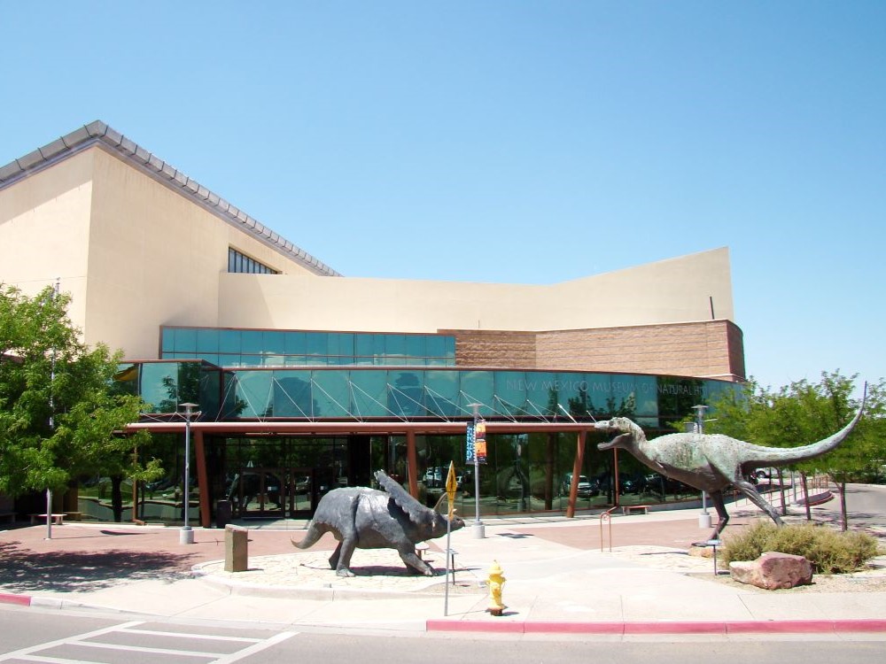 Front exterior of the New Mexico Museum of Natural History and Science, Albuquerque, New Mexico