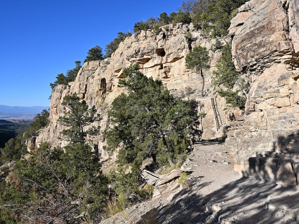 Sandia Cave hiking trail through the Sandia Mountains, New Mexico