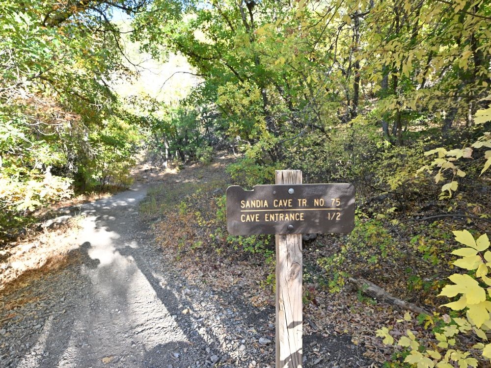 Sandia Cave trailhead in Sandoval County, New Mexico