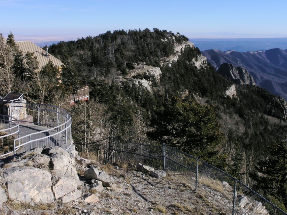Observation area on Sandia Peak with views of Albuquerque, New Mexico