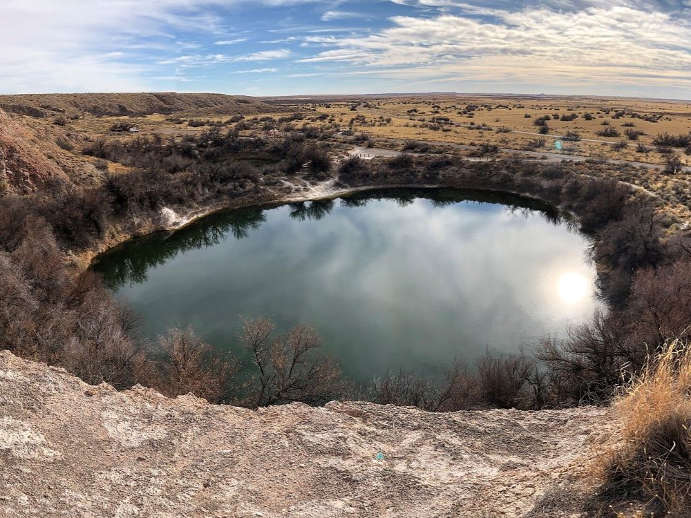 Figure 8 cenote, a spring-fed sinkhole lake at Bottomless Lakes State Park near Roswell, New Mexico