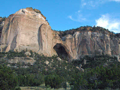 La Ventana Natural Arch carved in Jurassic Zuni Sandstone at El Malpais National Monument, New Mexico