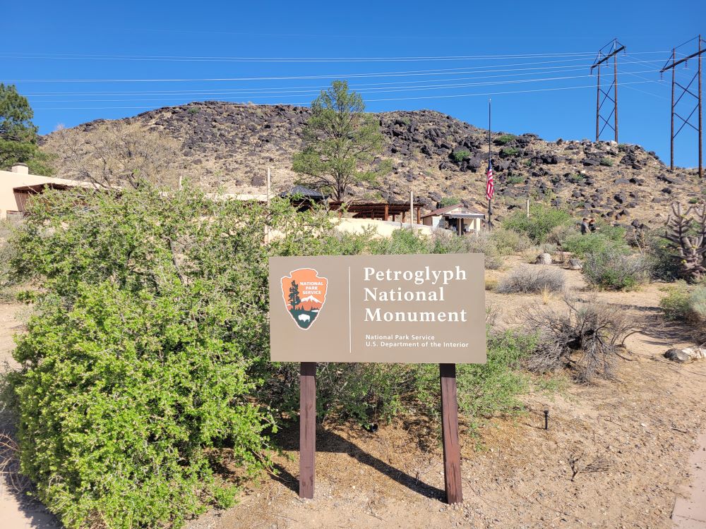Entrance sign at Petroglyph National Monument, Albuquerque, New Mexico