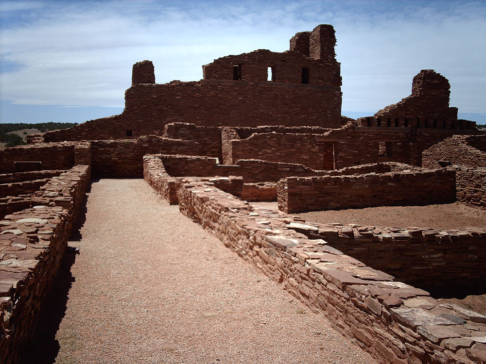 Abo ruins at Salinas Pueblo Missions National Monument featuring historic stone mission structures in New Mexico