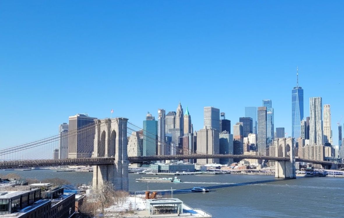 Brooklyn Bridge Cityscape Through Bridge