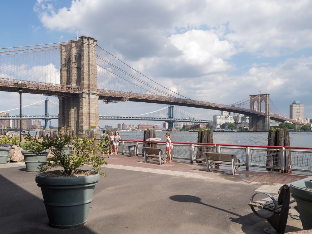 Brooklyn Bridge Cityscape Through Bridge