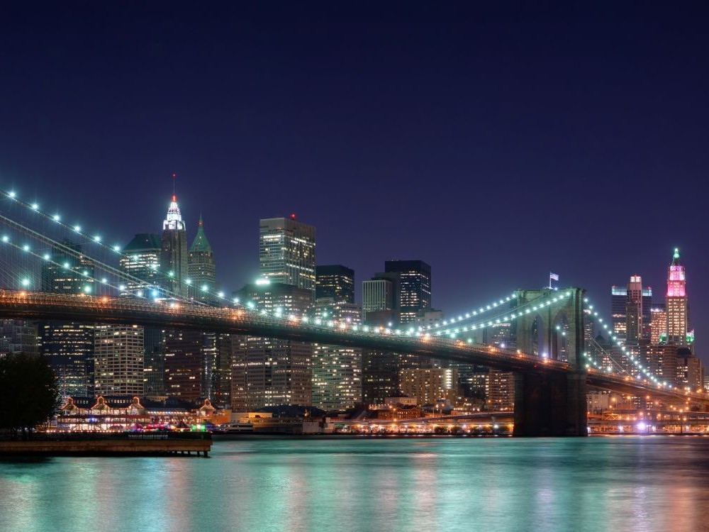 Brooklyn Bridge Cityscape Through Bridge