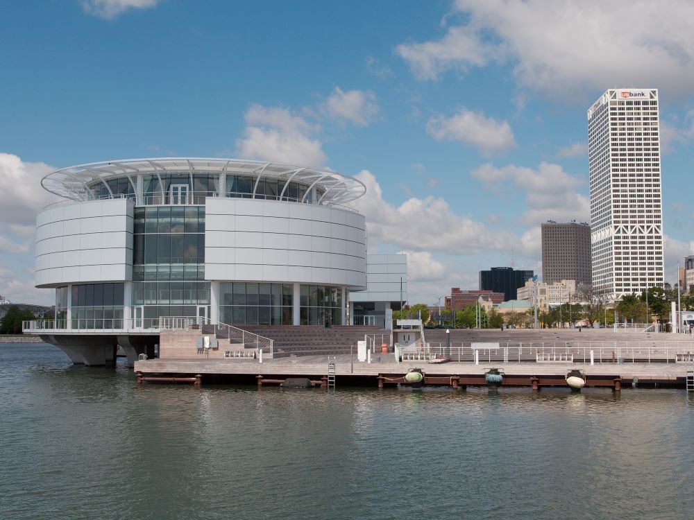 Discovery World building beside the U.S. Bank Center in downtown Milwaukee