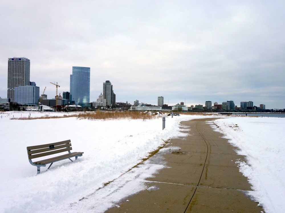 Lakeshore State Park trails in winter, Milwaukee