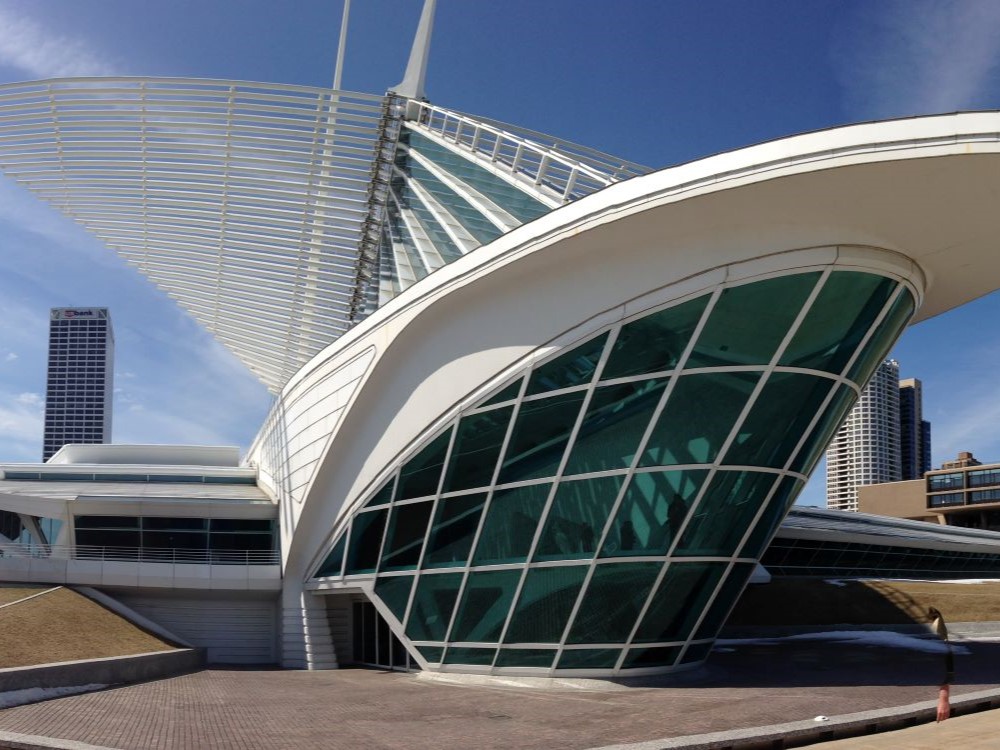 Rear facade of the Calatrava-designed Milwaukee Art Museum