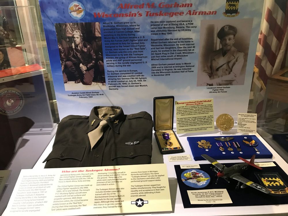 Tuskegee Airman exhibit at the Mitchell Gallery of Flight