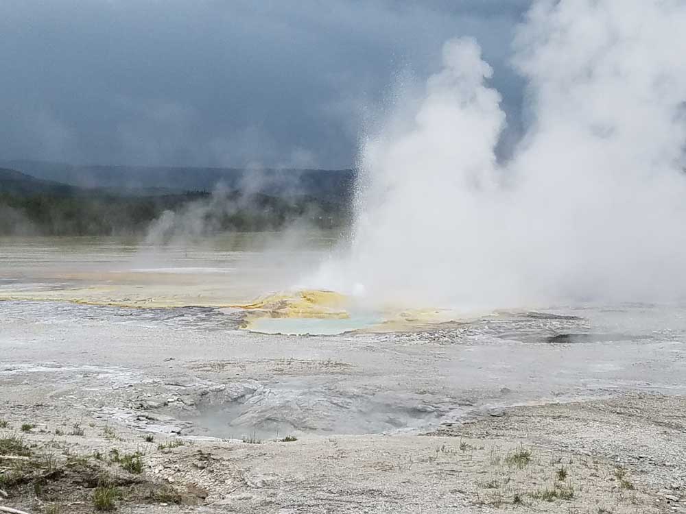 Clepsydra Geyser erupting, Lower Geyser Basin