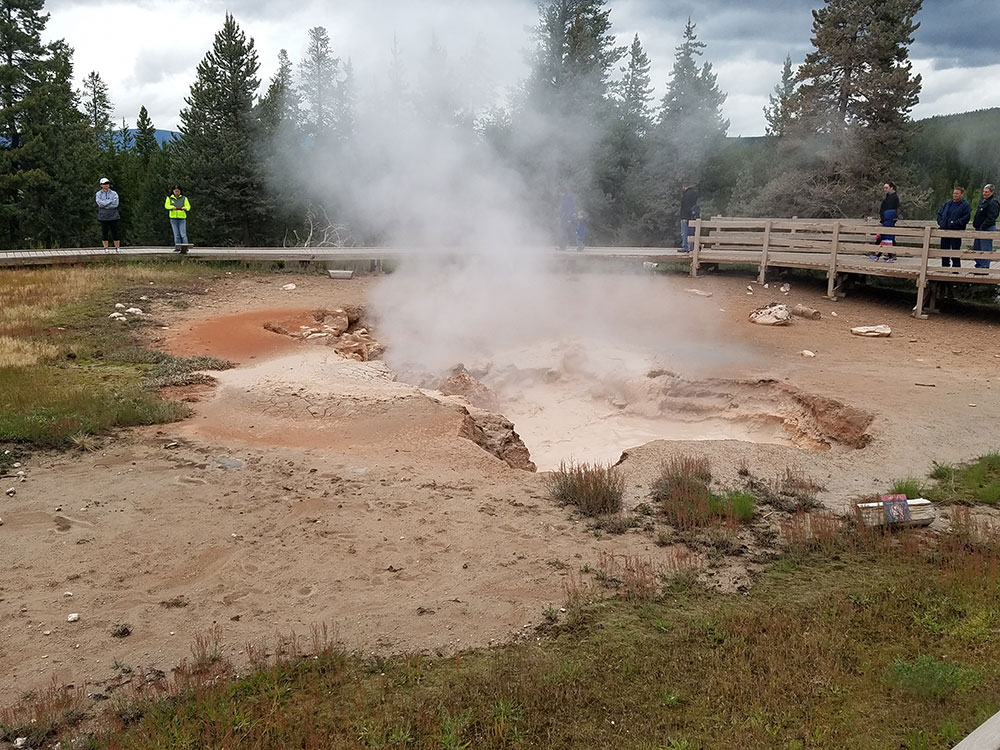 Boardwalk platform at Fountain Paint Pot, Yellowstone
