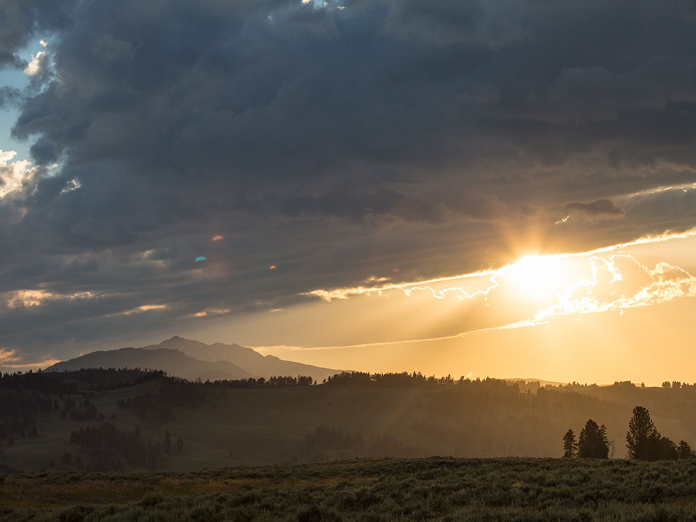 Sunset over Blacktail Deer Plateau, Yellowstone National Park