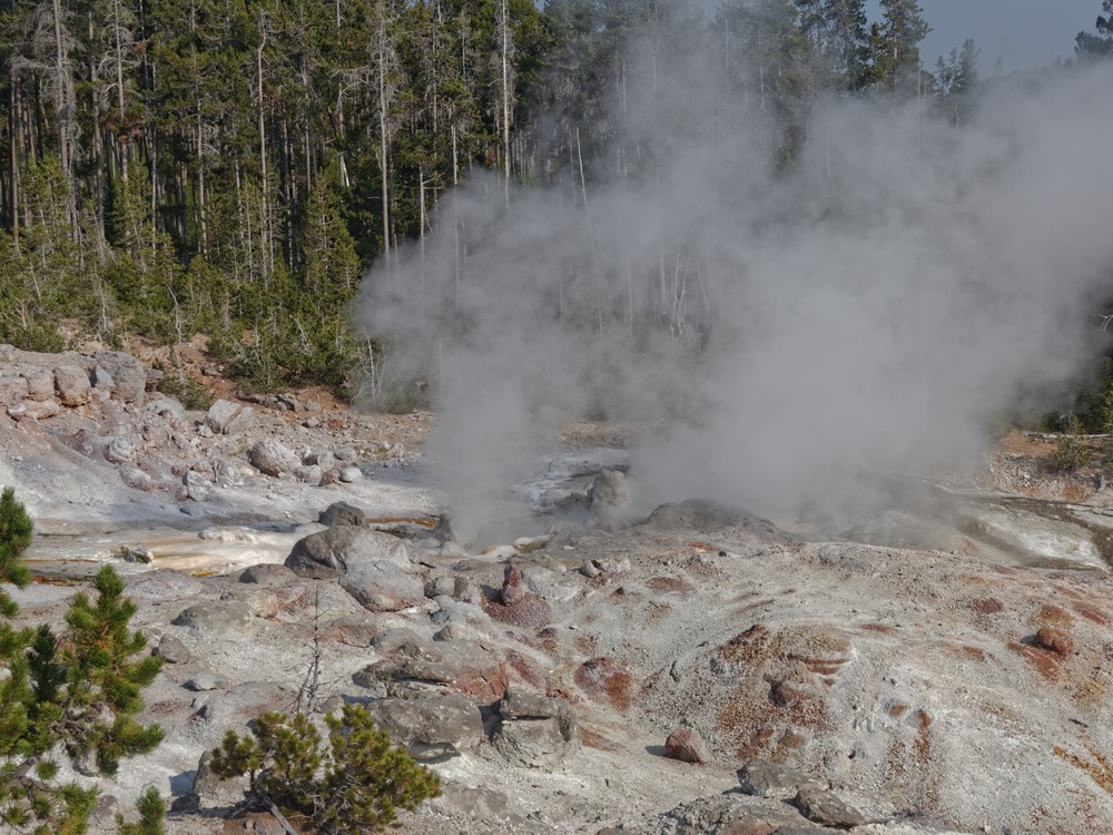 Steamboat Geyser during a quiet phase, Norris Geyser Basin