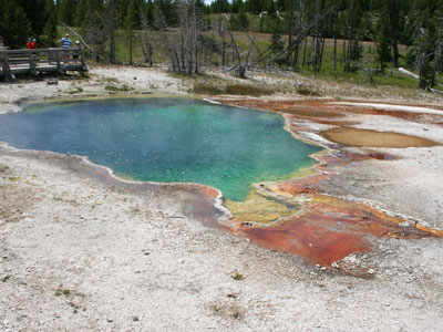 West Thumb Geyser Basin on Yellowstone Lake